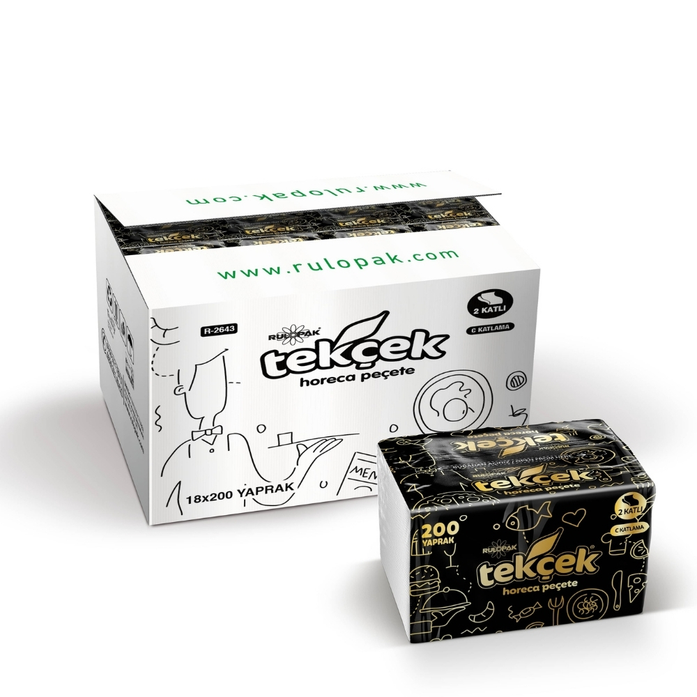 RULOPAK TEKÇEK HORECA PEÇETE 2 KATLI 18X200 YAPRAK