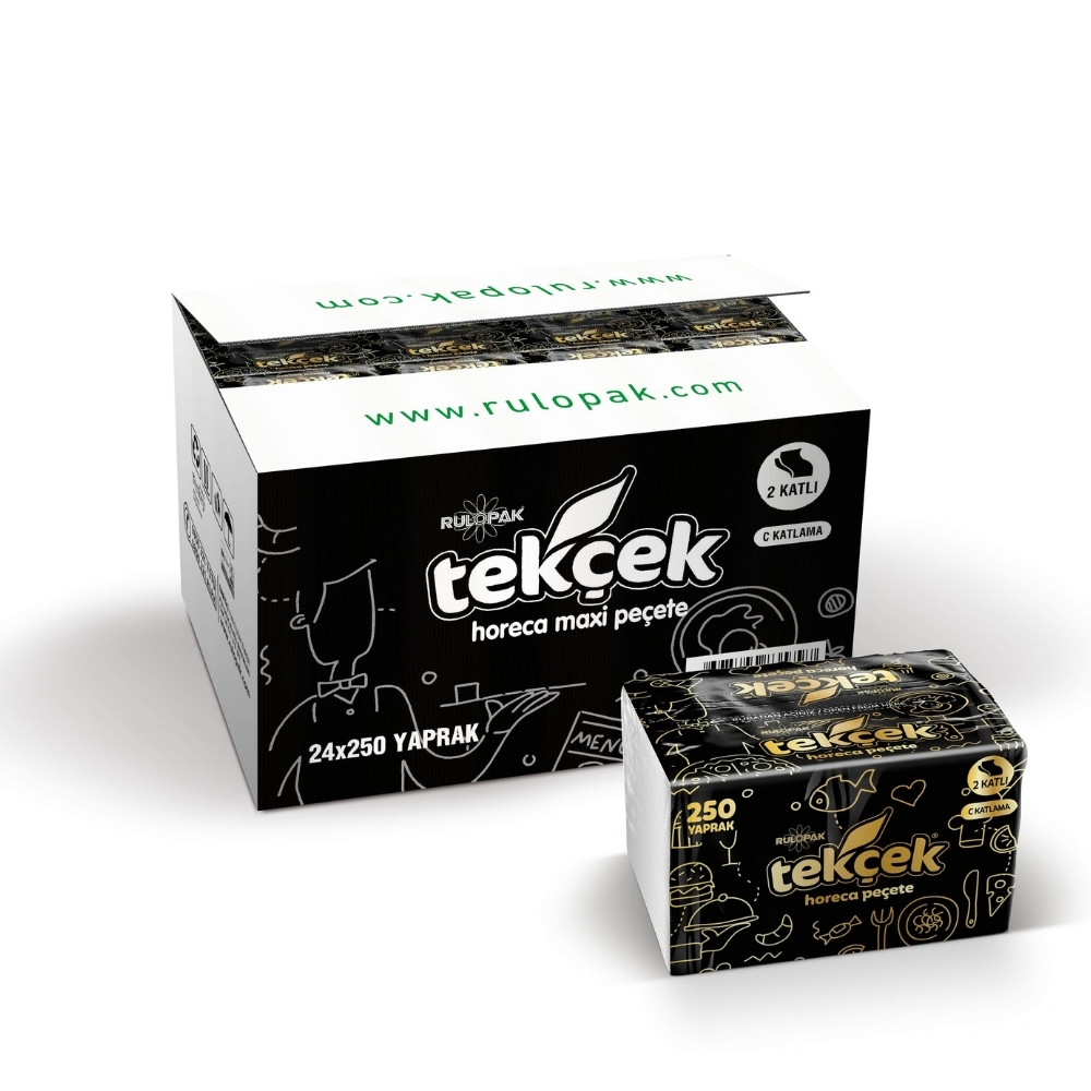 RULOPAK TEKÇEK HORECA PEÇETE 2 KATLI 24X250 YAPRAK